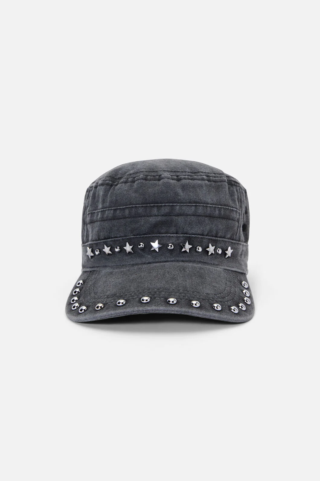Washed Denim Star Stud Cap - Image 4