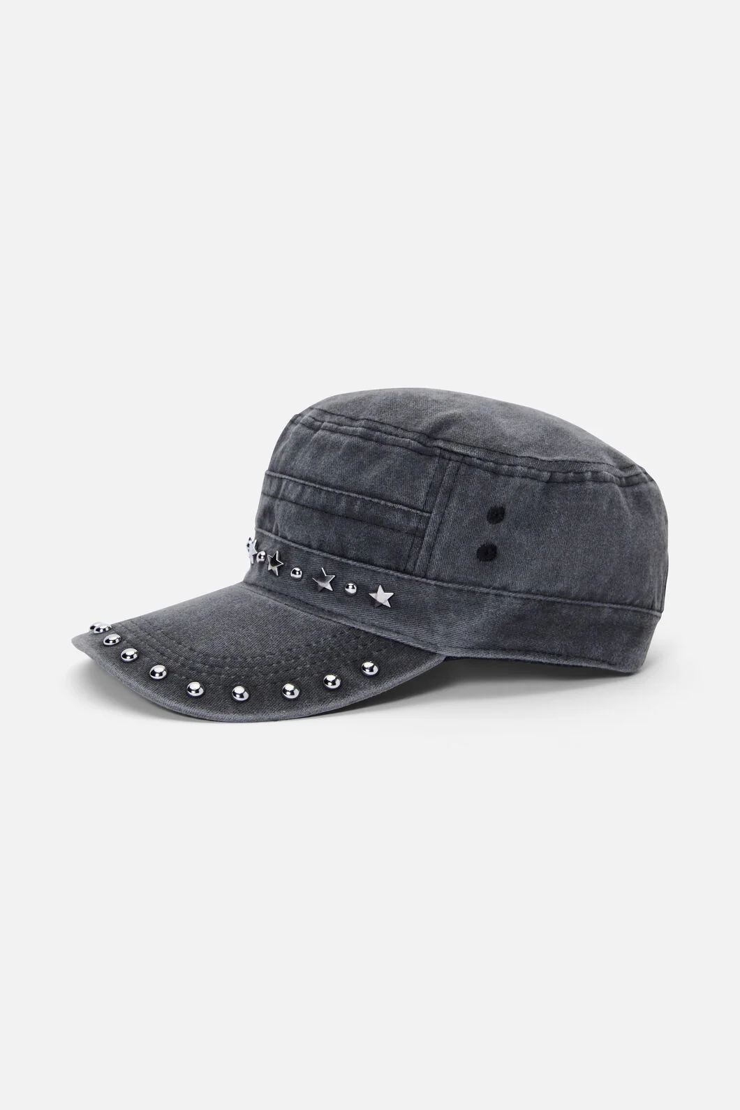 Washed Denim Star Stud Cap - Image 5