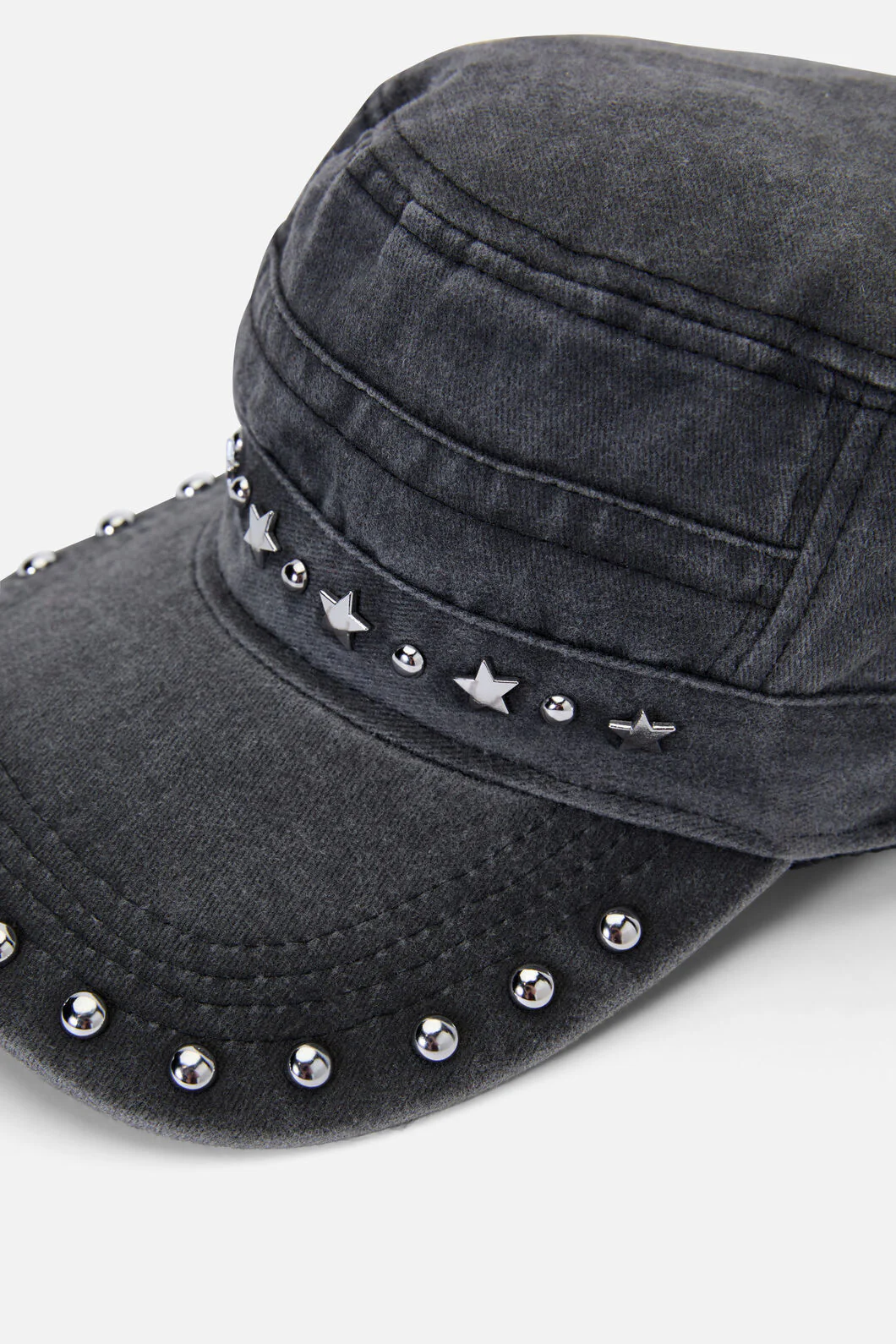 Washed Denim Star Stud Cap - Image 6