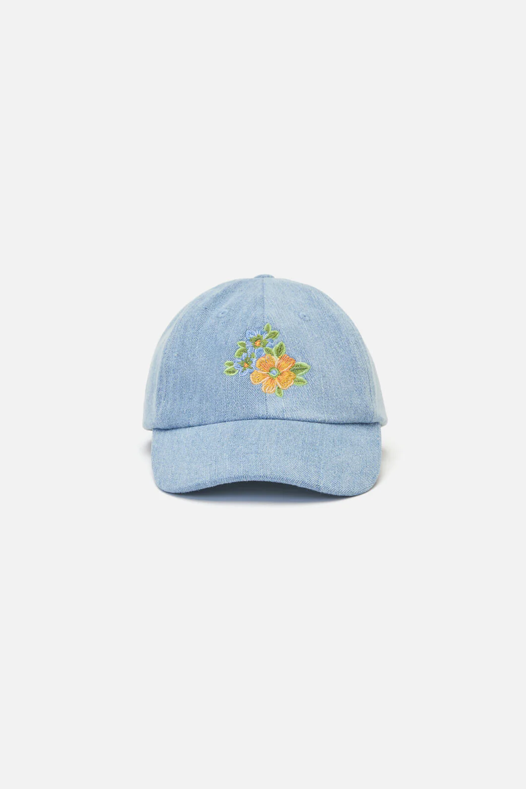 Washed Embroidered Floral Cap - Image 4