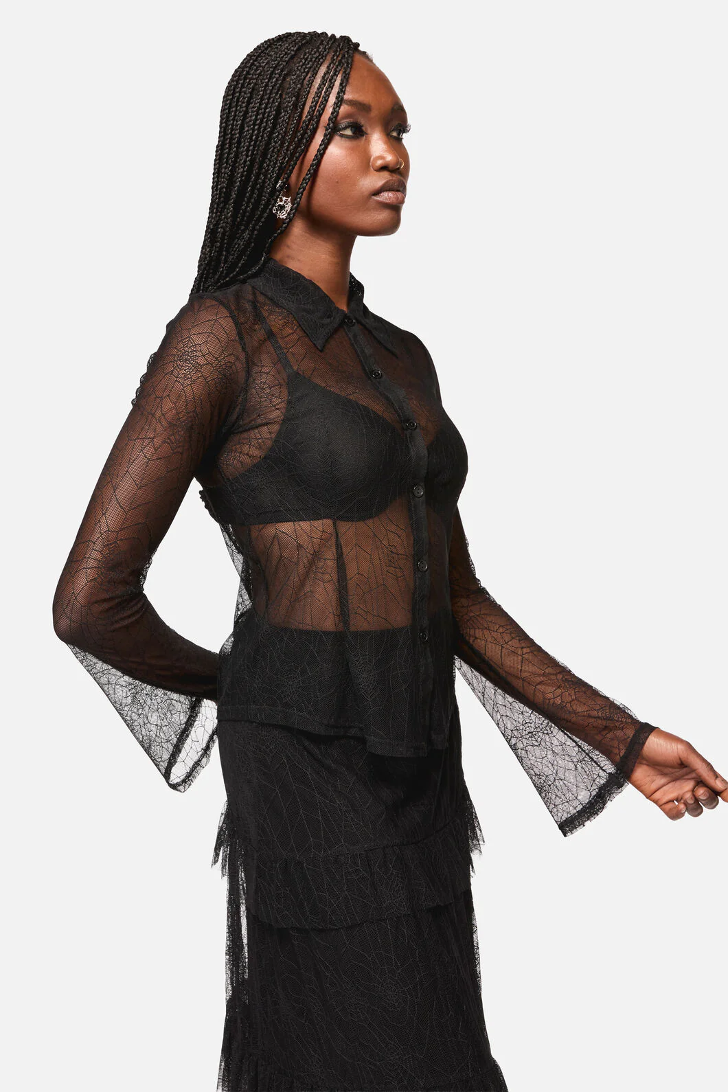 Web Lace Long Sleeve Blouse - Image 2