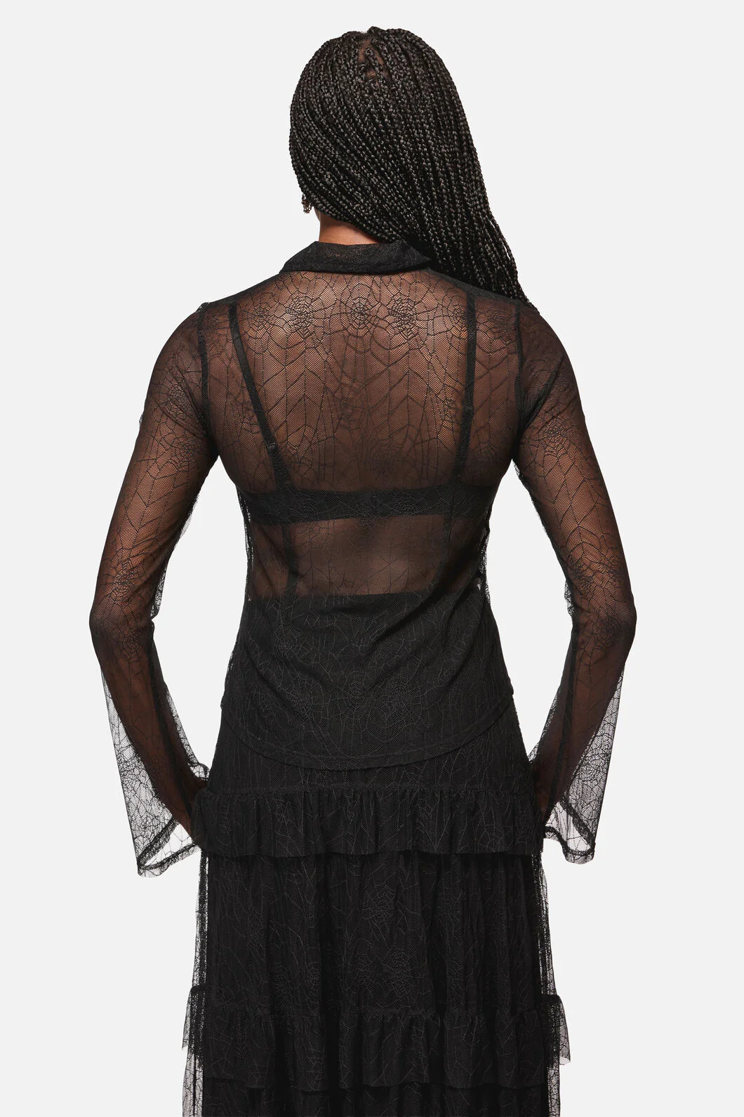 Web Lace Long Sleeve Blouse - Image 3