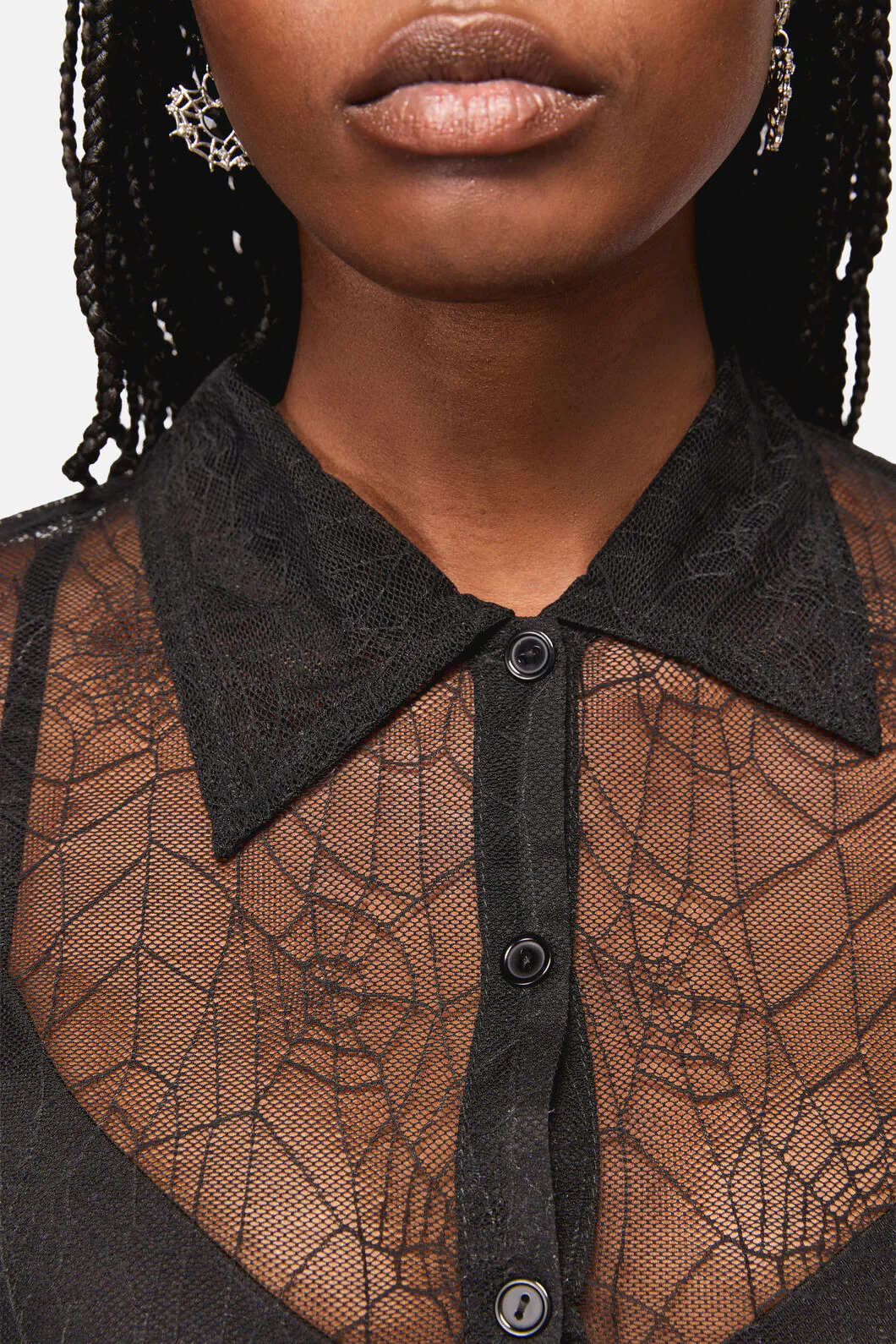 Web Lace Long Sleeve Blouse - Image 5