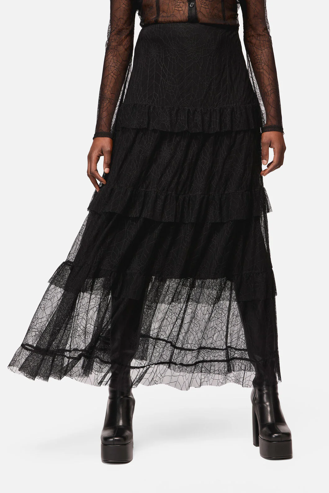 Web Lace Midi Skirt - Image 4