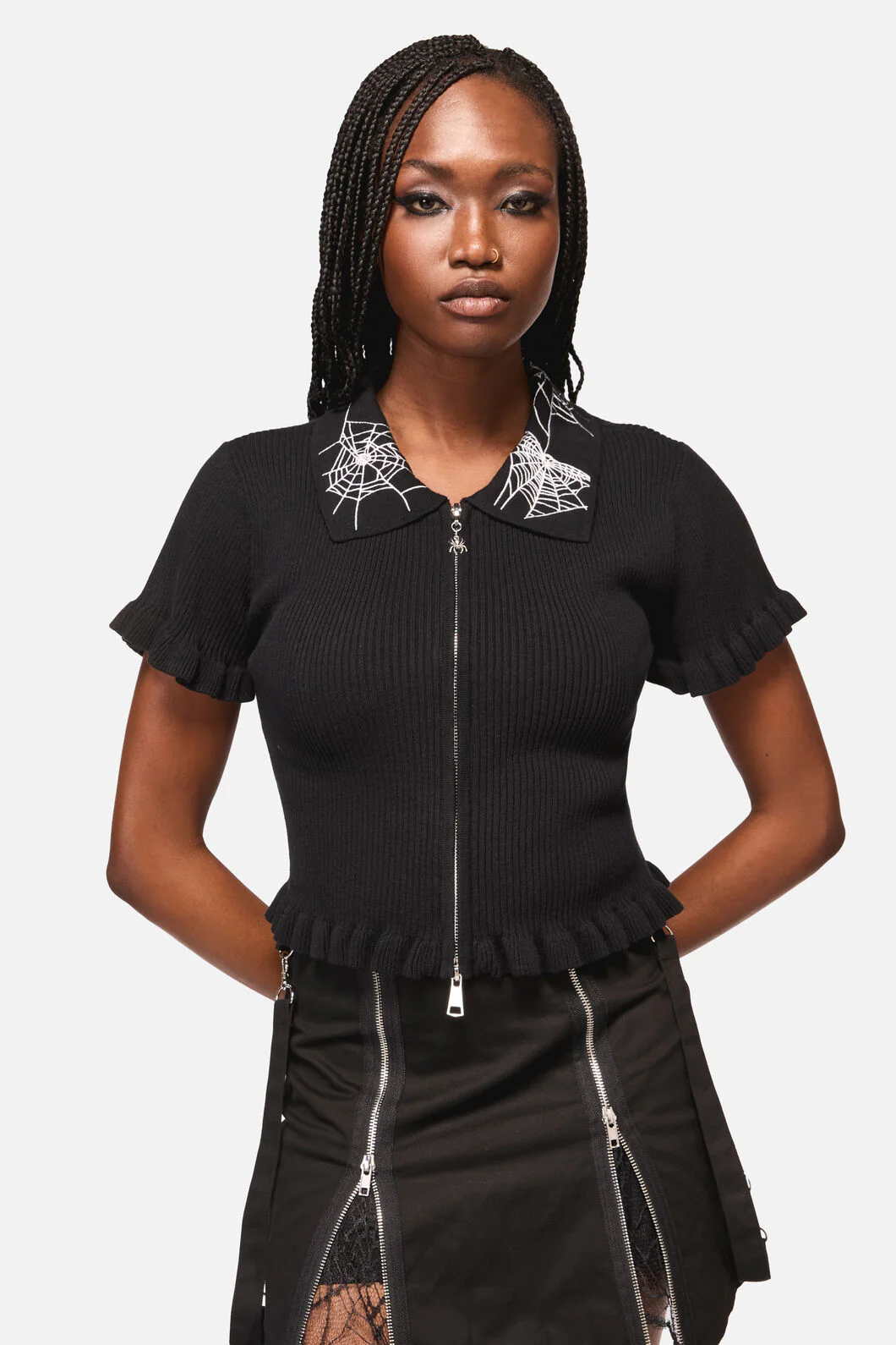 Webbed Zipper Cardi