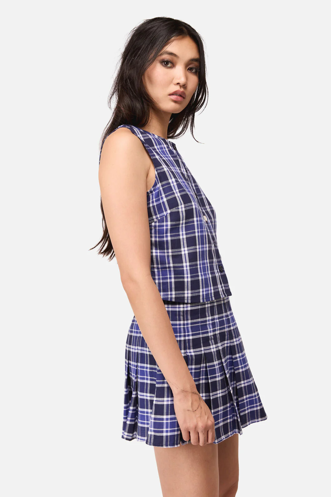 Whirl Tartan Button Top - Image 3