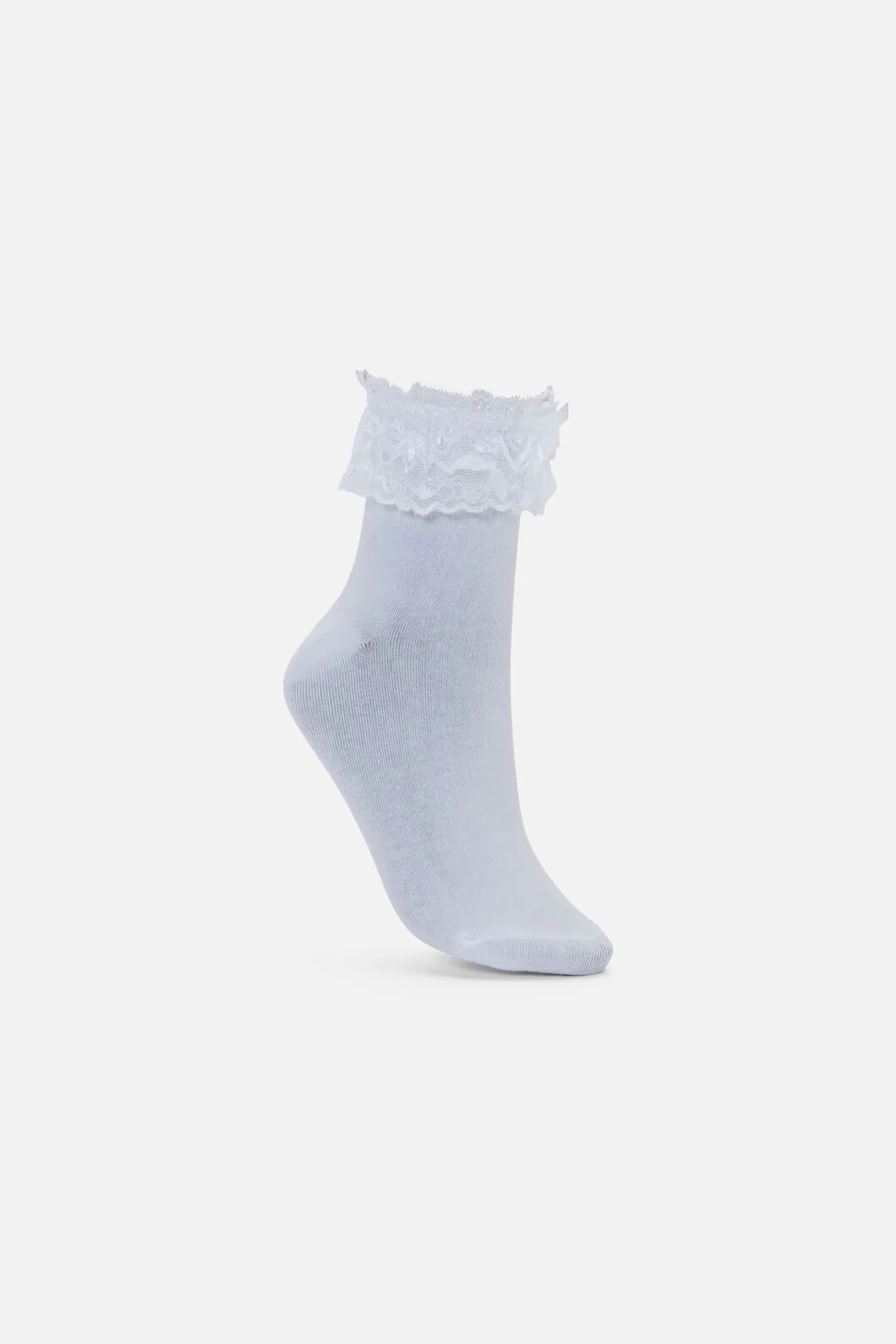White Classic Lace Top Socks