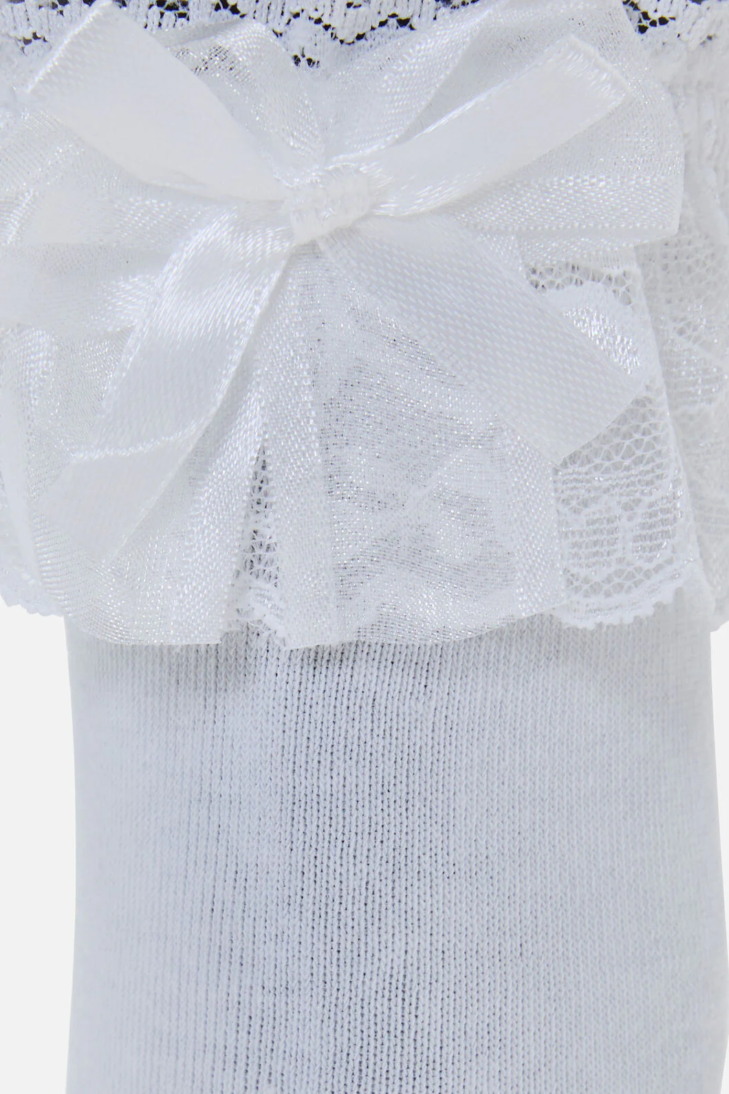 White Classic Lace Top Socks - Image 3