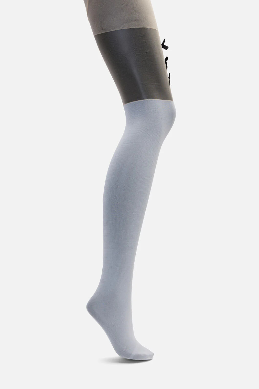 White Suspender Bow Tights - Image 2