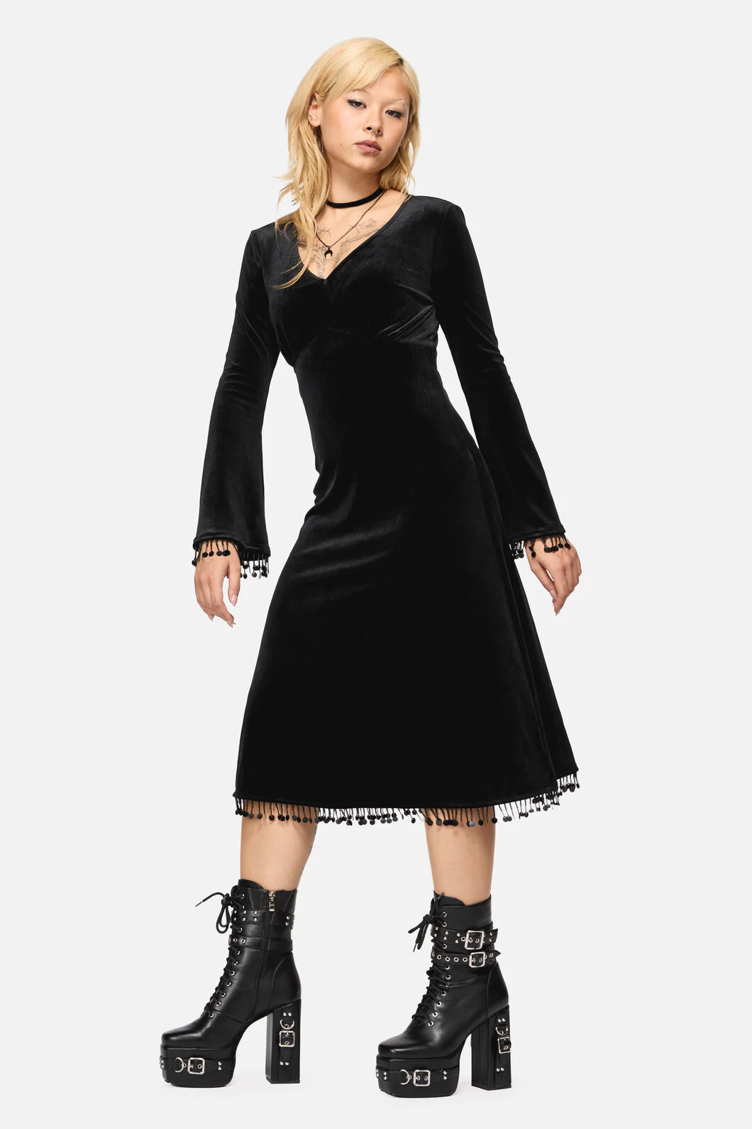 Wingspan Goth Midi Dress - Image 2