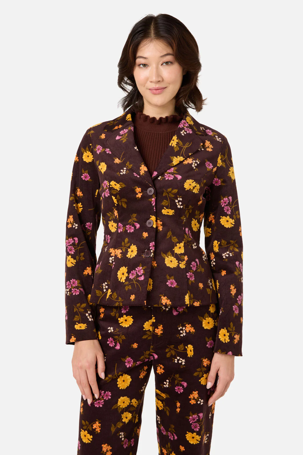 Winona Flower Corduroy Blazer