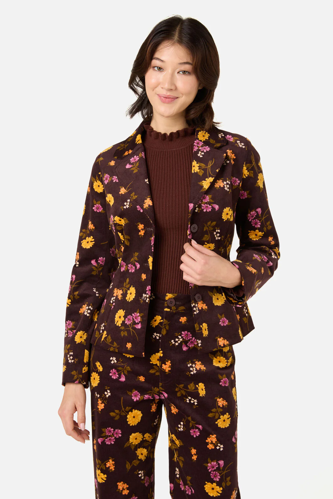 Winona Flower Corduroy Blazer - Image 3