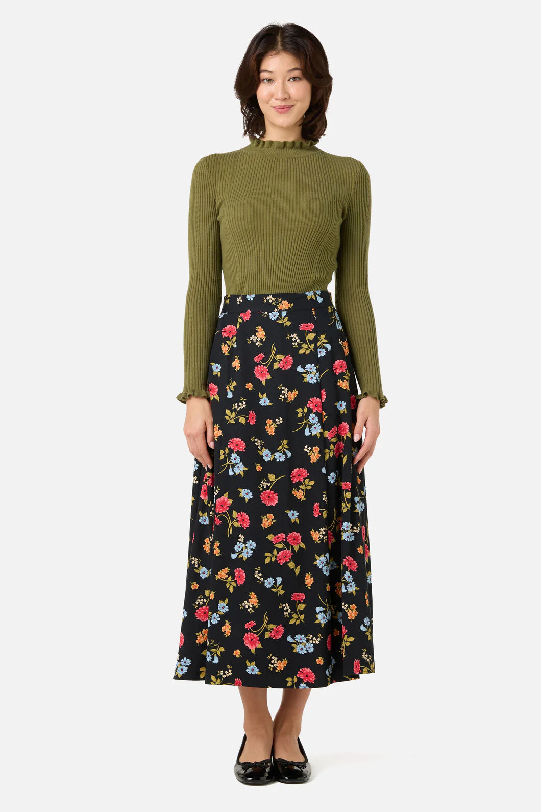 Winona Flower Midi Skirt