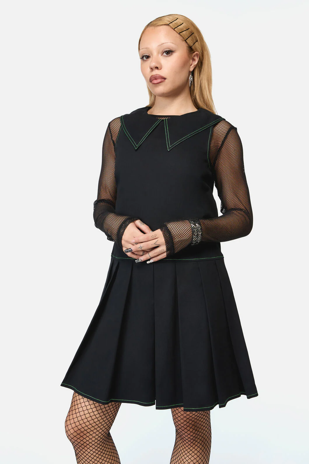 Wired Collar Sleeveless Dress