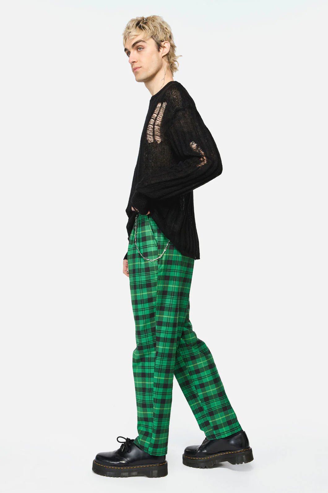 Wired Tartan Slim Fit Pants - Image 2