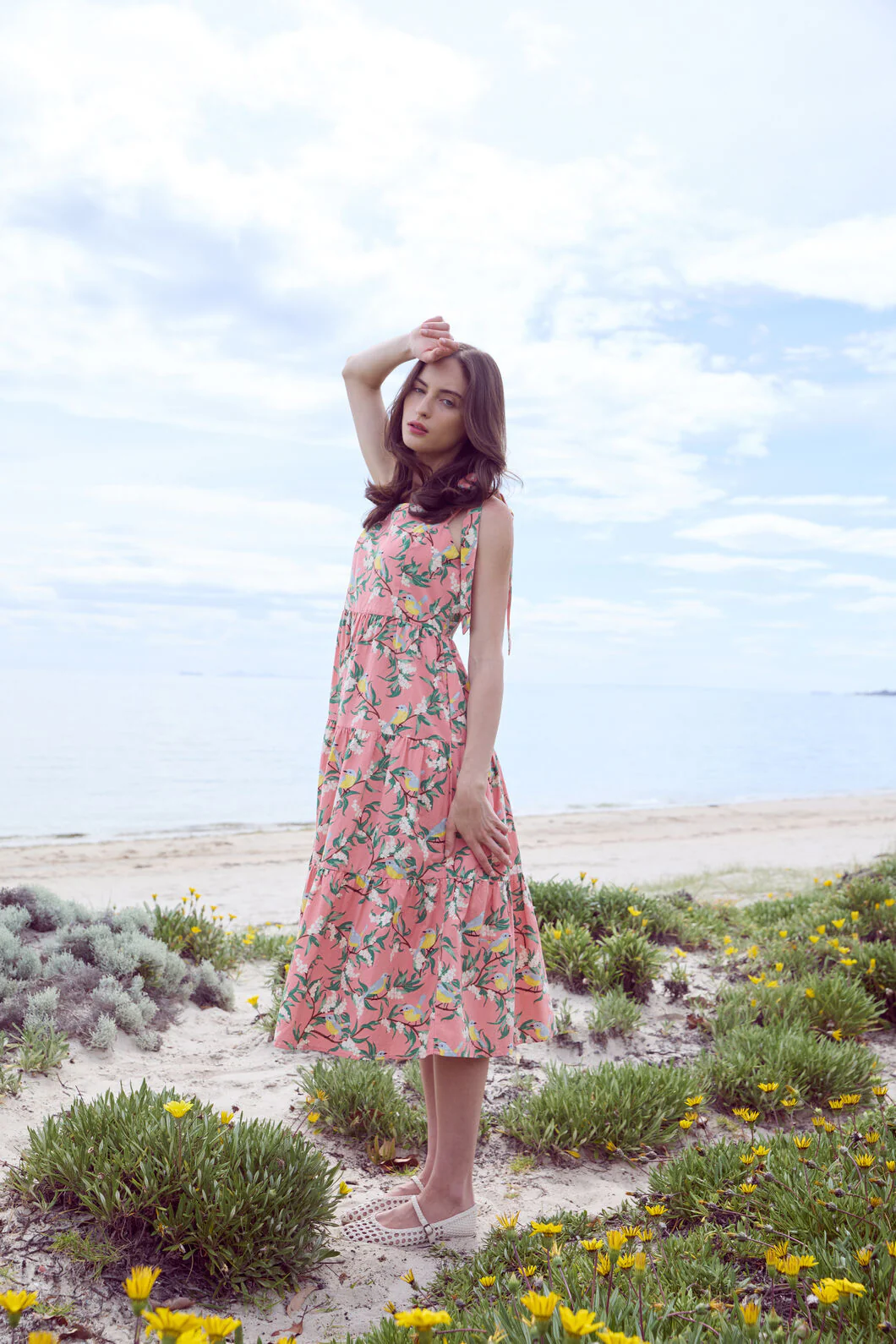 Yellow Robin Tiered Midi Dress - Image 2
