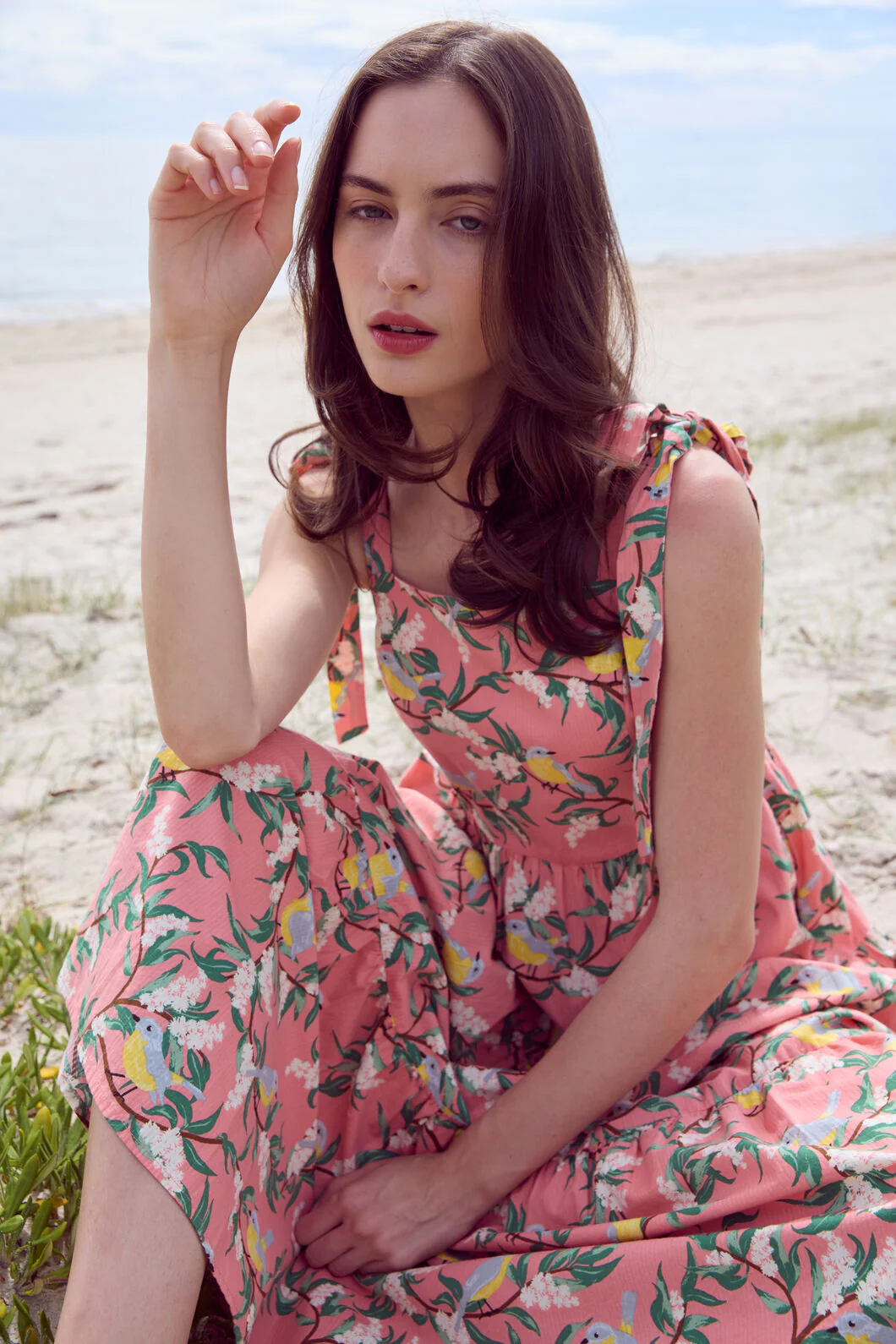 Yellow Robin Tiered Midi Dress - Image 3