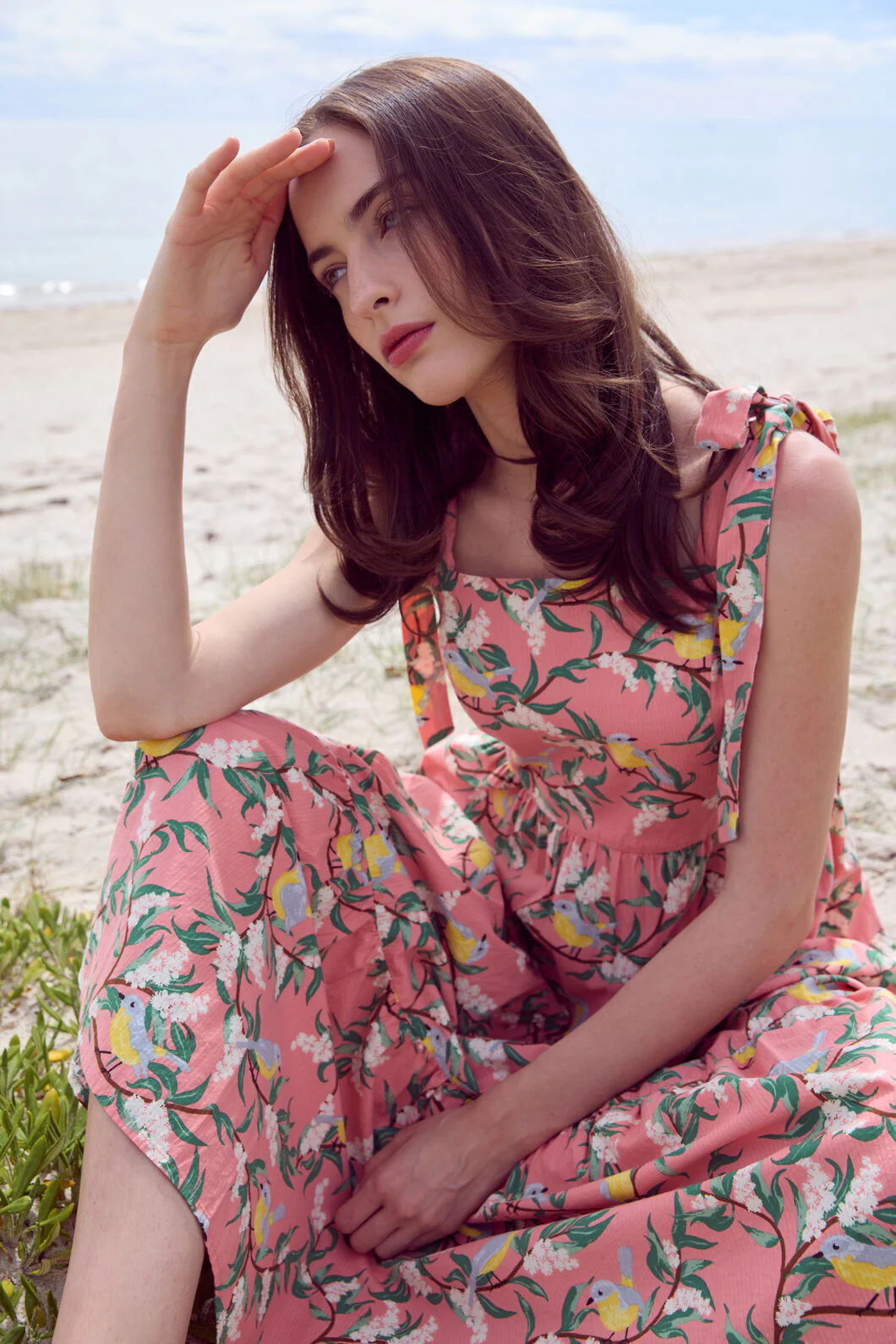 Yellow Robin Tiered Midi Dress - Image 4